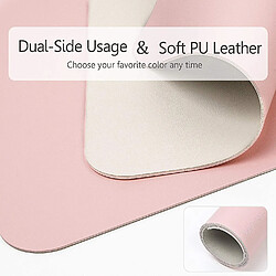 Avis Universal Ensemble de 2 coussinets de souris, coussinets de souris pour ordinateur portable en cuir Ysagi, 1 tapis de bureau d'ordinateur, plus 1 coussinet de souris, tapis de bureau double élan à double face en cuir (rose)