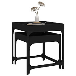 Acheter vidaXL Tables d'appoint 2 pcs Noir Bois d'ingénierie