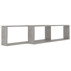 Avis vidaXL Étagères cube murales 2 pcs gris béton bois d'ingénierie