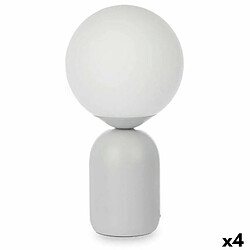 Gift Decor Lampe de bureau Ballon 40 W Blanc Gris Céramique 15 x 28,5 x 15 cm (4 Unités)