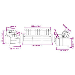 vidaXL Ensemble de canapés 3 pcs coussins gris foncé tissu pas cher