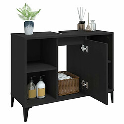 Acheter vidaXL Meuble d'évier noir 80x33x60 cm bois d'ingénierie