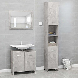 ComfortXL Ensemble De Meubles De Bain 3 Pièces Gris Béton Bois D'ingénierie