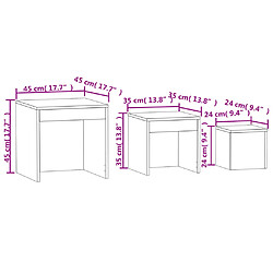 vidaXL Tables gigognes 3 pcs Chêne fumé Bois d'ingénierie pas cher