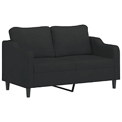 Avis vidaXL Canapé 2 places avec oreillers décoratifs noir 140 cm tissu