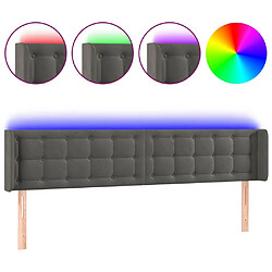 Maison Chic Tête de lit scandinave à LED,meuble de chambre Gris foncé 203x16x78/88 cm Velours -MN76832