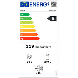 Réfrigérateur combiné 60cm 343l lowfrost - kge398ibp - BOSCH