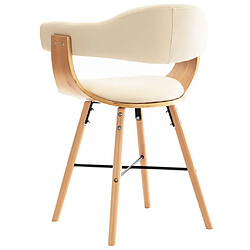 Acheter Decoshop26 Lot de 2 chaises de salle à manger cuisine design moderne synthétique et bois courbé crème CDS020426