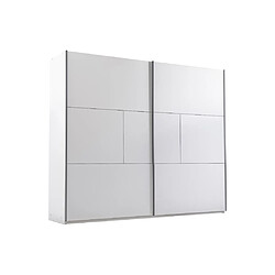 Vente-Unique Armoire 2 portes coulissantes - L250 cm - Blanc - ANIAMA