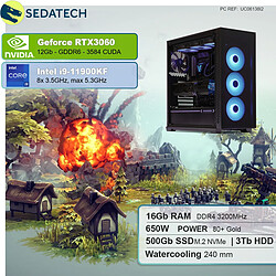 Sedatech PC Gaming • Intel i9-11900KF • RTX3060 • 16 Go RAM • 500Go SSD M.2 • 3To HDD • sans OS