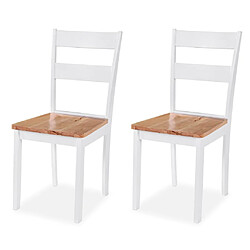 Avis Ensemble salle à manger de jardin 3 pcs,Table et chaise à dîner MDF et hévéa Blanc -MN25616