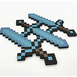 Universal Minecraft Design épée en diamant, mousse douce mignonne (bleu ciel)