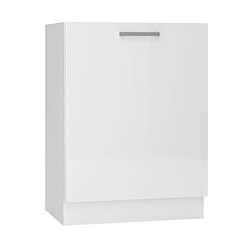 Pegane Meuble bas de cuisine coloris blanc avec 1 porte - longueur 60 x profondeur 44,60 x hauteur 82 cm 