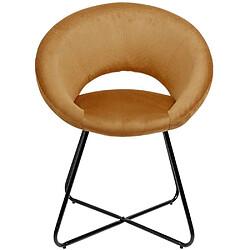 Avis The Home Deco Factory Fauteuil rond en velours cotelé Giulia jaune.