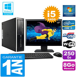 PC HP Compaq 8300 SFF Core I5-2400 Ram 8Go Disque 250 Go Wifi W7 Ecran 19" - Occasion