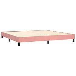 Avis vidaXL Sommier à lattes de lit avec matelas Rose 200x200 cm Velours