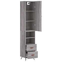 Acheter Maison Chic Buffet,Meuble de Rangement,commode pour salon,Cuisine Sonoma gris 34,5x34x180 cm Bois d'ingénierie -MN75991