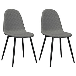 vidaXL Chaises à manger lot de 2 Gris clair Velours