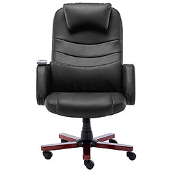 vidaXL Chaise de bureau de massage Noir Similicuir