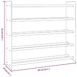 vidaXL Étagère à chaussures Marron 90x24x81 cm Bois d'ingénierie pas cher