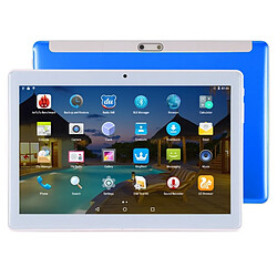 Wewoo Tablette 3G 10,1 pouces 2.5D 2 Go + 32 Go Android 7.0 MTK6580 Quad Core 1.3GHz Double SIM GPS OTG avec étui en cuir bleu