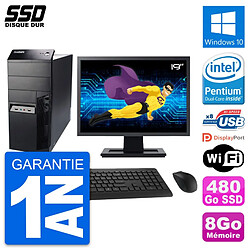 PC Tour Lenovo M91p Ecran 19" Intel G630 RAM 8Go SSD 480Go Windows 10 Wifi · Occasion 