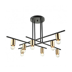 Luminaire Center Suspension industrielle et rétro Normani 8 ampoules Coloris : Marron noir Matèriau : acier Hauteur en Cm : 12 Hauteur totale 42 cm Longueur en Cm : 88 Largeur en Cm : 88 IP : 20 Nombre d'ampoules : 8