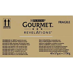 Acheter PURINA GOURMETTM REVELATIONSTM Mousseline au Poulet et boeuf nappee de sauce - 4 x 57 g