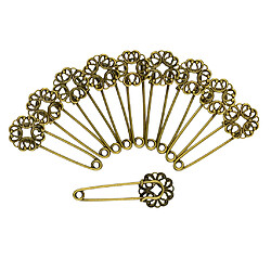 10pcs Rétro Épingles à Nourrice Fleurs Broches Épingles en Cuivre Bronze pour Filigrane Artisanat Diy pas cher