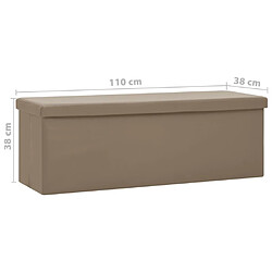 vidaXL Banc de rangement pliable Cappuccino PVC pas cher