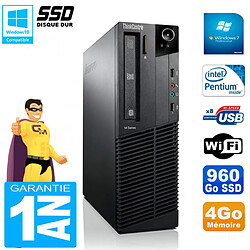 PC Lenovo M92p SFF Intel G630 4Go Disque 960Go SSD Graveur DVD Wifi W7 · Occasion 