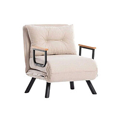 Hanah Home Fauteuil convertible en lin Sando crème.