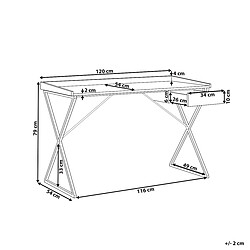 Beliani Bureau avec rangement 120 x 54 cm bois sombre et noir NOXON