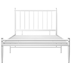 Avis vidaXL Cadre de lit sans matelas blanc métal 90x200 cm