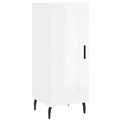 Maison Chic Buffet,Meuble de Rangement,commode pour salon,Cuisine Blanc brillant 34,5x34x180 cm Bois d'ingénierie -MN32735 pas cher