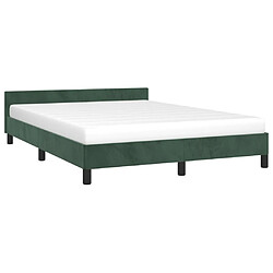 Avis Maison Chic Lit adulte 140x190cm- Cadre de lit avec tête de lit Contemporain pour chambre Vert foncé Velours -MN50685