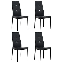 vidaXL Chaises à manger lot de 4 noir similicuir 