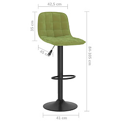 vidaXL Tabourets de bar lot de 2 vert clair velours pas cher