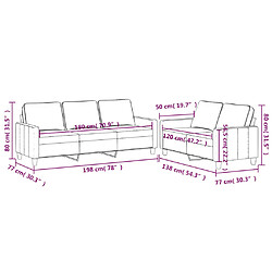 vidaXL Ensemble de canapés 2 pcs avec coussins Jaune Velours pas cher