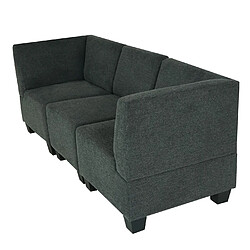 Acheter Mendler Modular Canapé 3 places Lyon, tissu/textile ~ gris anthracite, accoudoirs hauts