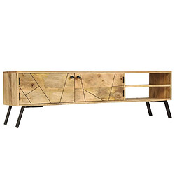 Avis Maison Chic Meuble TV scandinave - Banc TV pour salon Bois de manguier massif 140x30x40 cm -MN55740