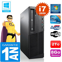 PC Lenovo M92p SFF Core I7-2600 Ram 8Go Disque 2 To Graveur DVD Wifi W7 · Occasion 