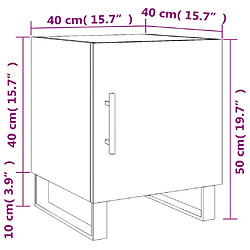 vidaXL Tables de chevet 2 pcs blanc 40x40x50 cm bois d’ingénierie pas cher