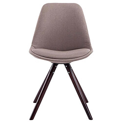 Avis Decoshop26 4 chaises de salle à manger style scandinave en tissu taupe pieds rond en bois marron CDS10344