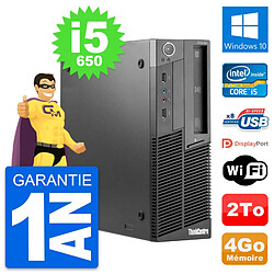 PC Lenovo ThinkCentre M90 SFF Intel i5-650 RAM 4Go Disque 2To Windows 10 Wifi · Occasion 