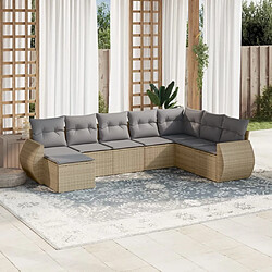 Maison Chic Salon de jardin avec coussins 8 pcs | Ensemble de Table et chaises | Mobilier d'Extérieur beige résine tressée -GKD57351