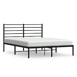 Maison Chic Lit adulte - Cadre de lit métal avec tête de lit,Structure du lit Contemporain pour chambre noir 135x190 cm -MN17810