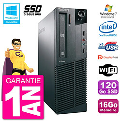 PC Lenovo ThinkCentre M82 SFF G2020 RAM 16Go SSD 120Go Graveur DVD Wifi W7 - Occasion