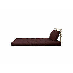 Inside 75 Canapé lit futon SHIN SANO brown et pin massif couchage 140*200 cm.