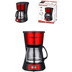 Techwood Cafetière programmable 1000W 12-tasses-minuteur LCD de 24-heures-acier inoxydable haute qualité